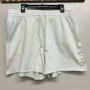 Victoria's Secret PINK 5" Everyday Fleece Sweat Shorts Cream/Tan | XL